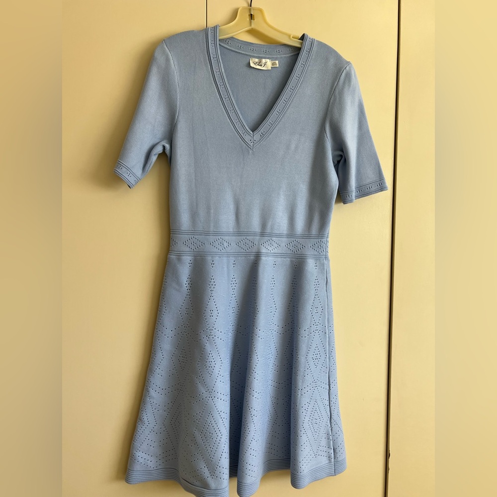 Eliza J Sky Blue V-Neck Mini Dress